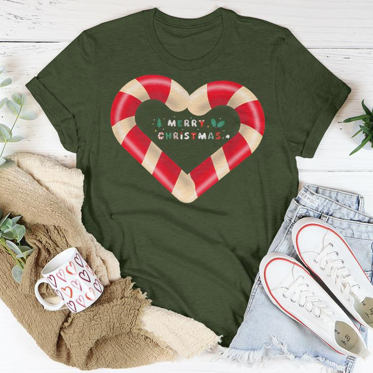 Merry Christmas Candy Cane Hearts T-Shirt Funny Gifts