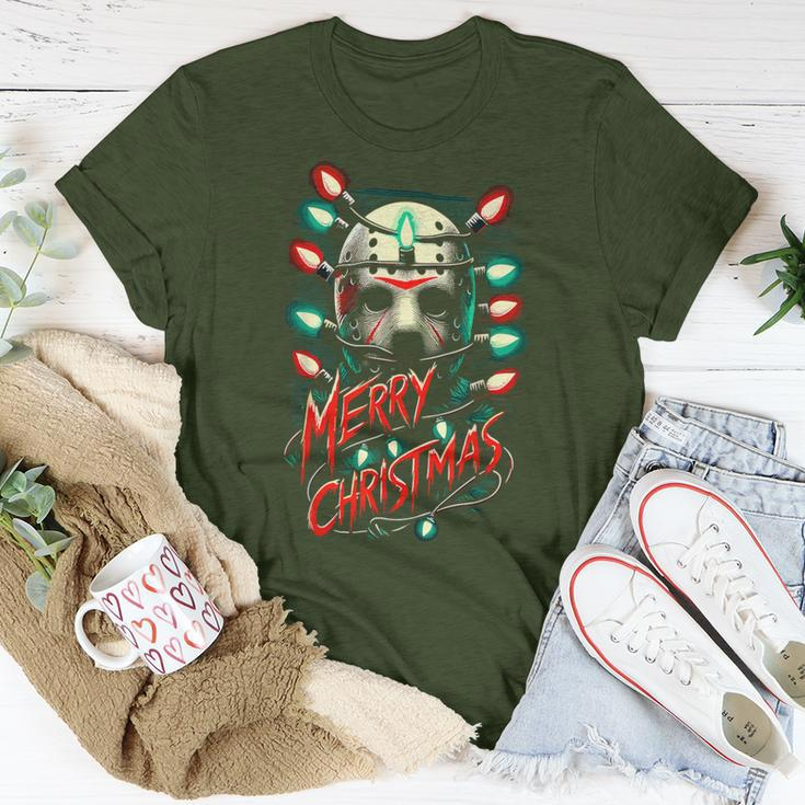 Merry Christmas Festive Slasher Candy Cane Menace T-Shirt Unique Gifts