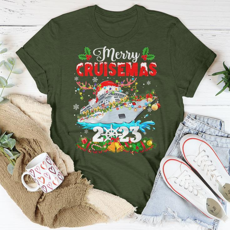 Merry Cruisemas 2023 Christmas Santa Hat Reindeer Xmas Light T-Shirt Funny Gifts