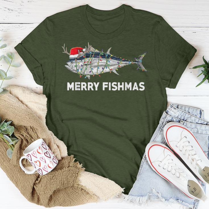 Merry Fishmas Christmas Fisherman Fisher Couples Xmas T-Shirt Unique Gifts