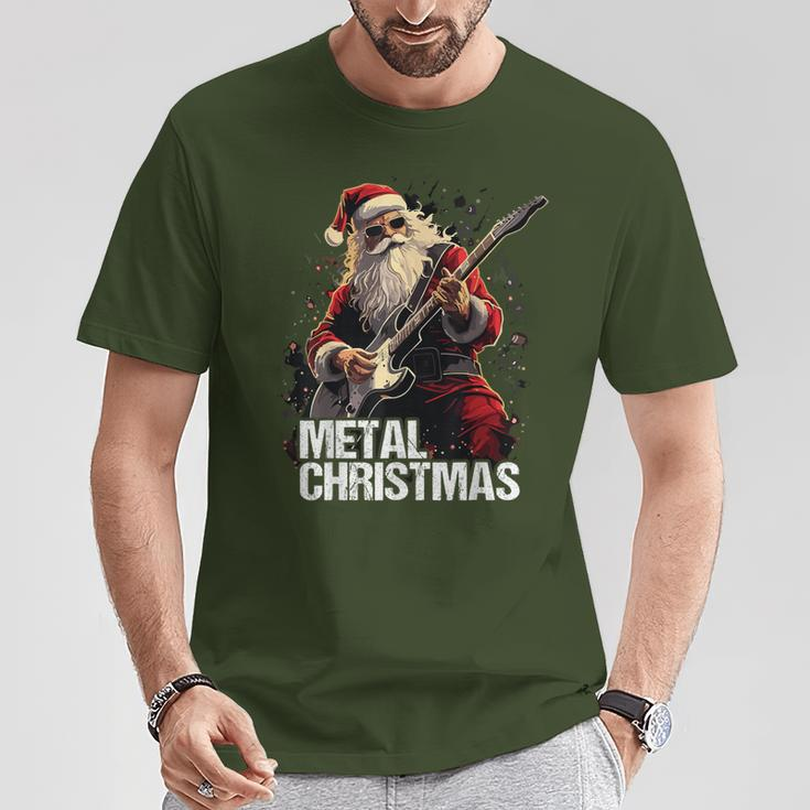 Metal Christmas Christmas Santa Guitar T-Shirt Lustige Geschenke