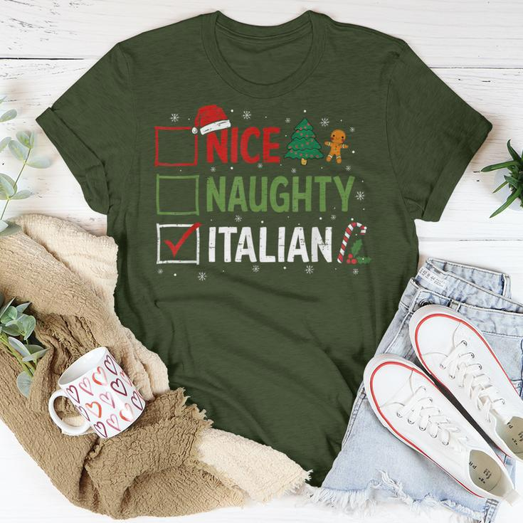 Nice Naughty Italian Christmas Xmas Santa Hat T-Shirt Funny Gifts