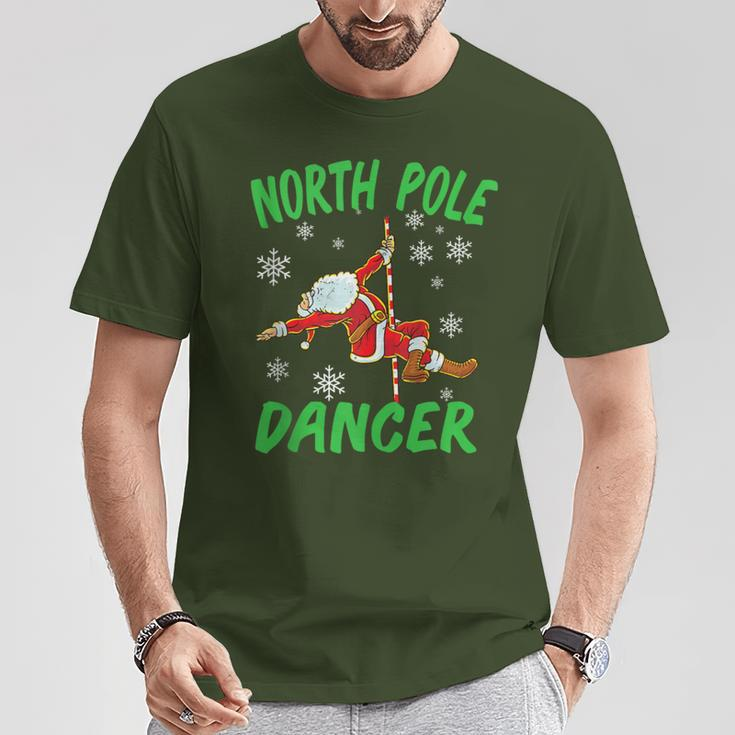 North Pole Dance Santa Claus Pole Dancer Christmas T-Shirt Unique Gifts