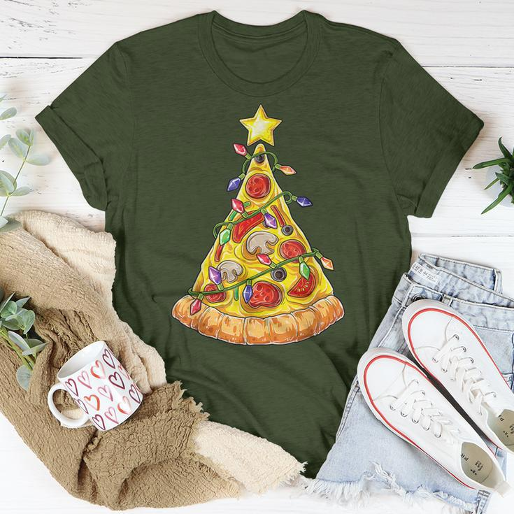 Pizza Christmas Tree Lights Xmas Boys Crustmas Pepperoni T-Shirt Unique Gifts