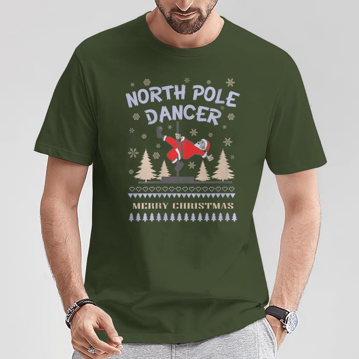 Pole Dance Fun Graphic Santa Claus North Pole Dancer T-Shirt Unique Gifts