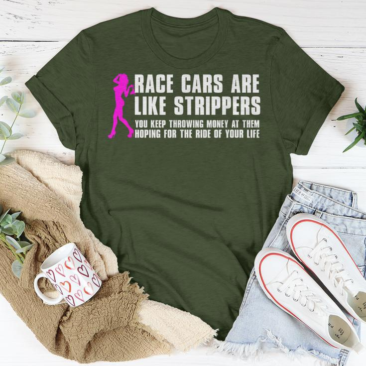 Race Cars Are Like Strippers Humor Car Lover Christmas T-Shirt Unique Gifts