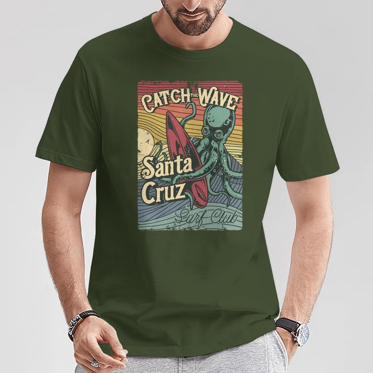 Retro Vintage Surf Club Octopus Surfboard Ca Santa Cruz T-Shirt Unique Gifts