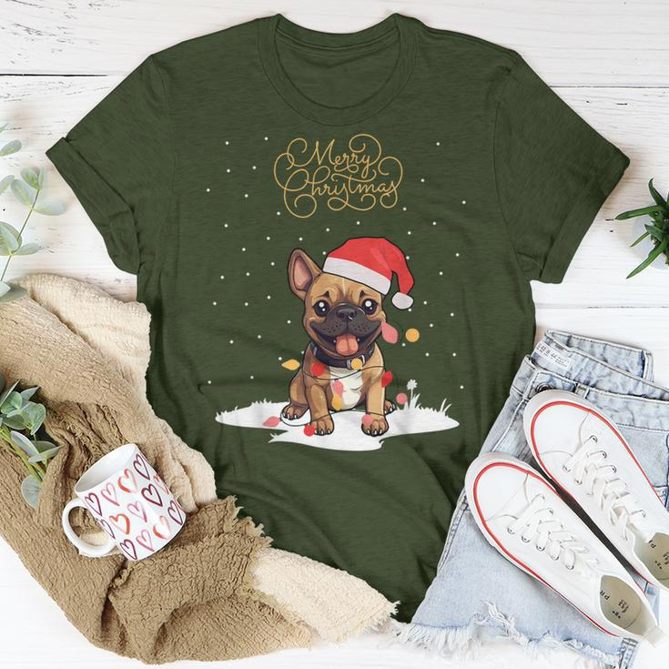 Santa Xmas Frenchie Merry Christmas French Bulldog Puppy T-Shirt Funny Gifts