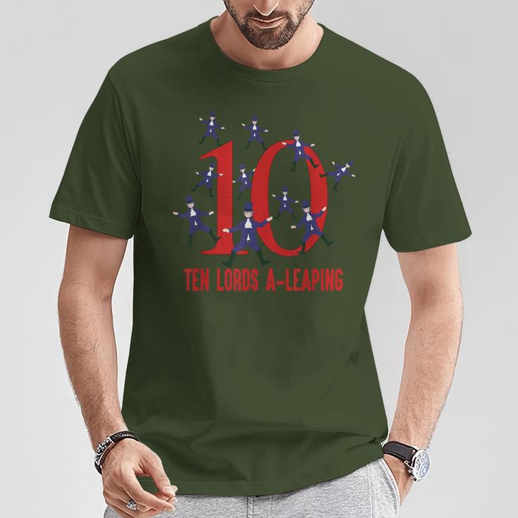 Ten Lords A-Leaping Song 12 Days Christmas T-Shirt Unique Gifts