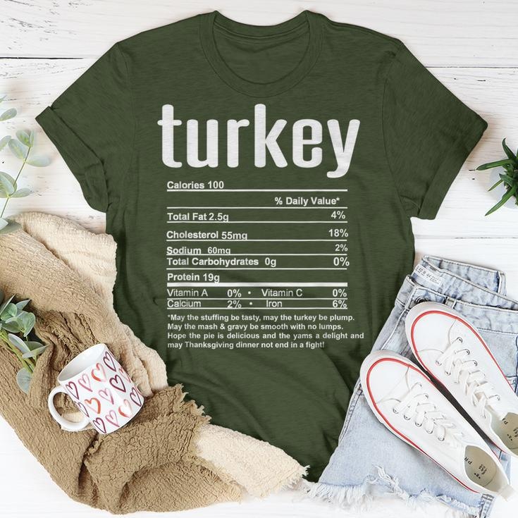 Thanksgiving Christmas Turkey Nutritional Facts T-Shirt Unique Gifts