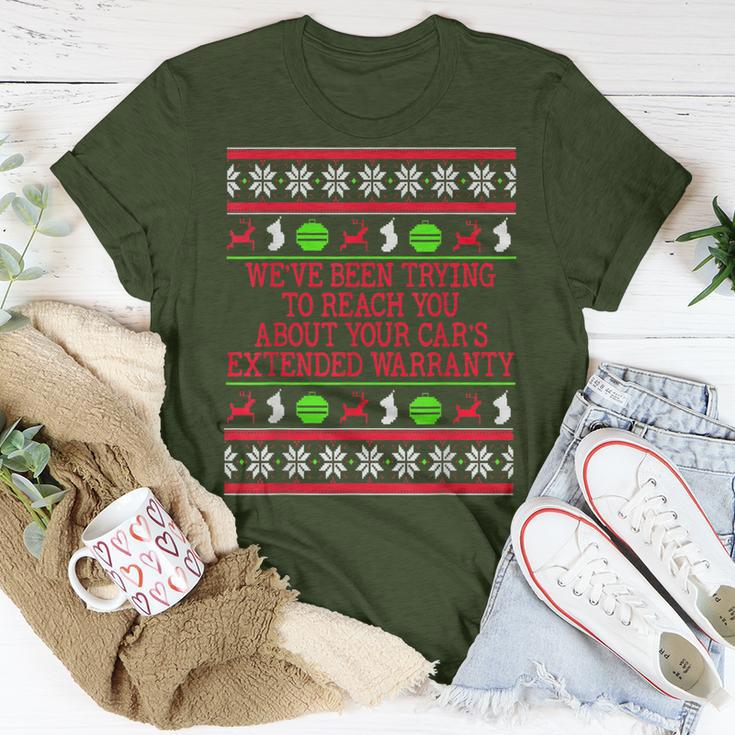 Ugly Christmas Sweater Car's Extended Warranty Meme Graphic T-Shirt Unique Gifts