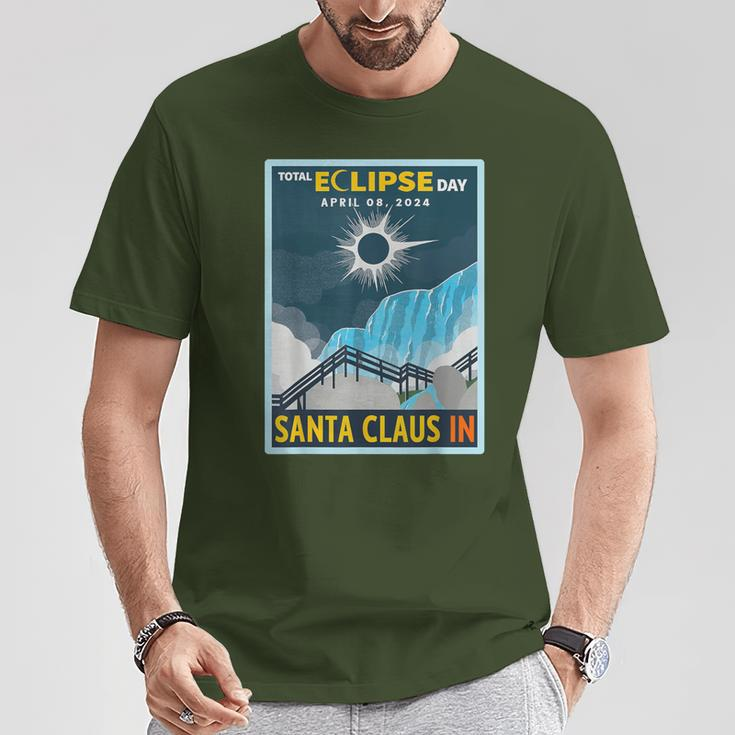 Vintage Santa Claus Indiana In Total Solar Eclipse 2024 T-Shirt Unique Gifts