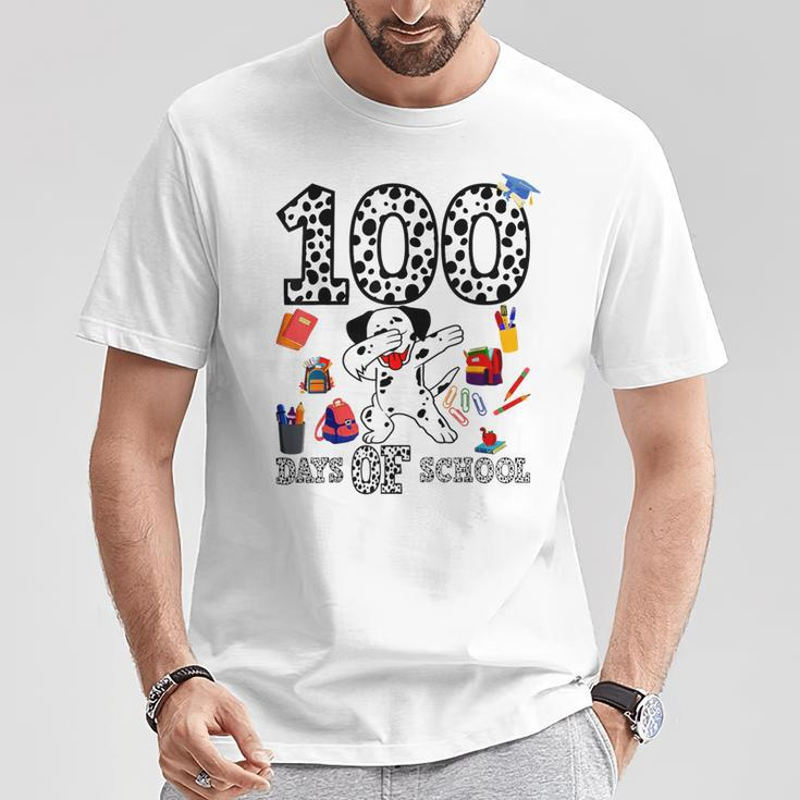 100 Days Smarter Of School Dabbing Dalmatian Dog Teachers T-Shirt Unique Gifts
