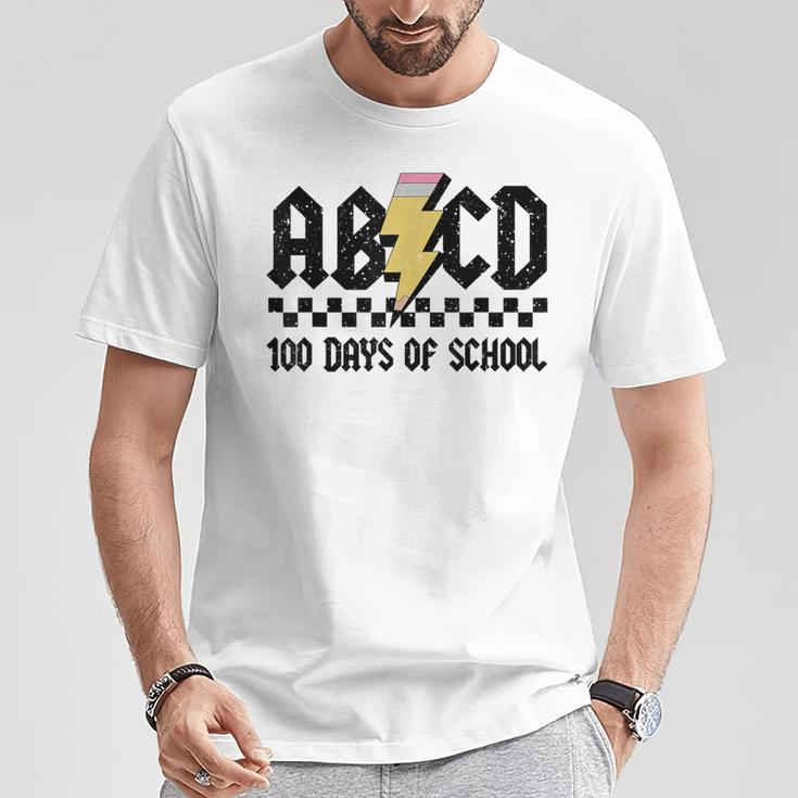 100Th Day 100 Days Of School Abcd Teachers Rock Boys Girls T-Shirt Unique Gifts