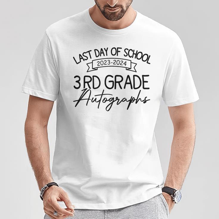 2024 Last Day Of School Autograph 3Rd Grade Graduation Party T-Shirt Unique Gifts