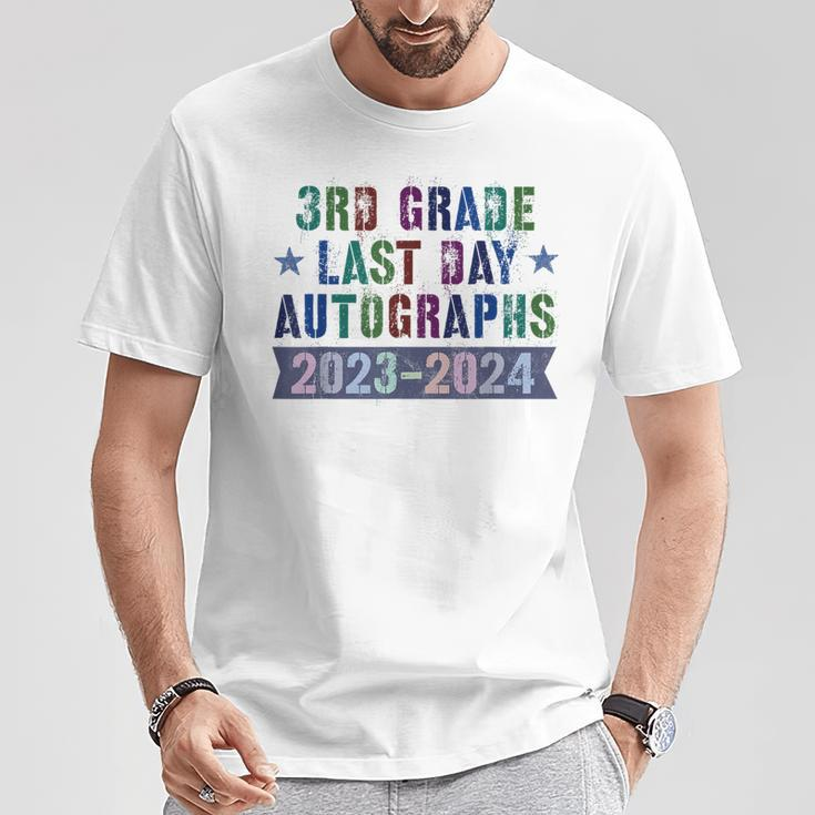 3Rd Grade Last Day School Autographs 2024 Graduation Sign My T-Shirt Unique Gifts