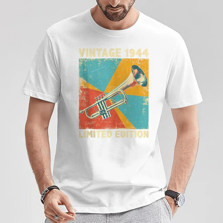 80 Years Old Vintage 1944 Trumpet Lover 80Th Birthday T-Shirt Unique Gifts