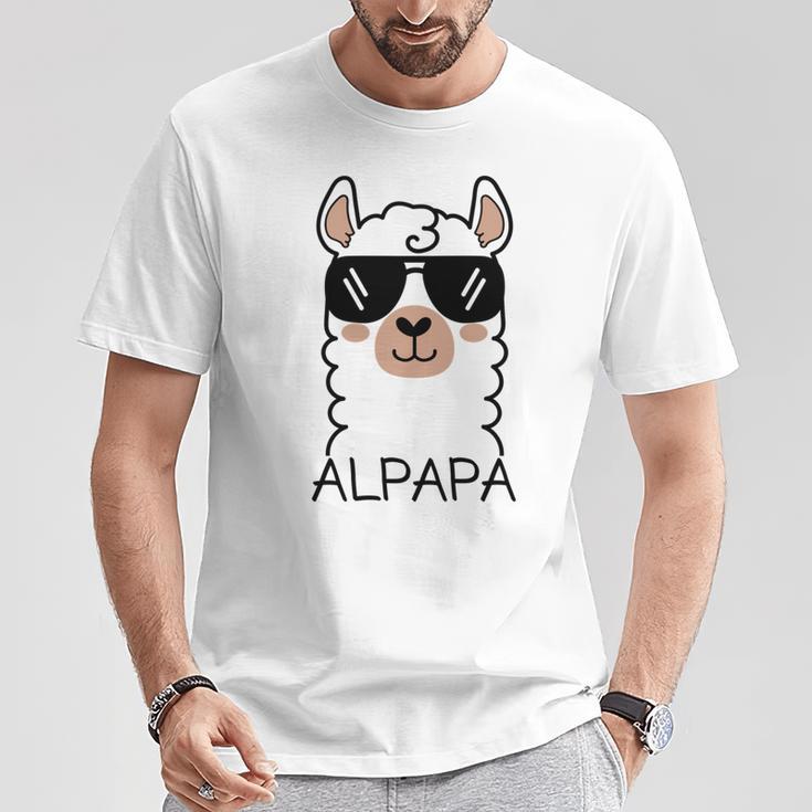 Alpapa Alpaka Lama Liebhaberatertag Tiere Papa T-Shirt Lustige Geschenke