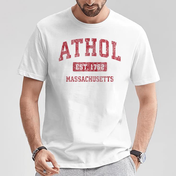 Athol Massachusetts Ma Vintage Sports Red T-Shirt Unique Gifts