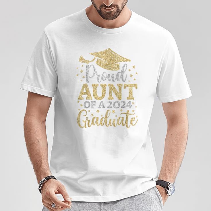 Aunt Senior 2024 Proud Aunt Of A Class Of 2024 Graduate T-Shirt Unique Gifts