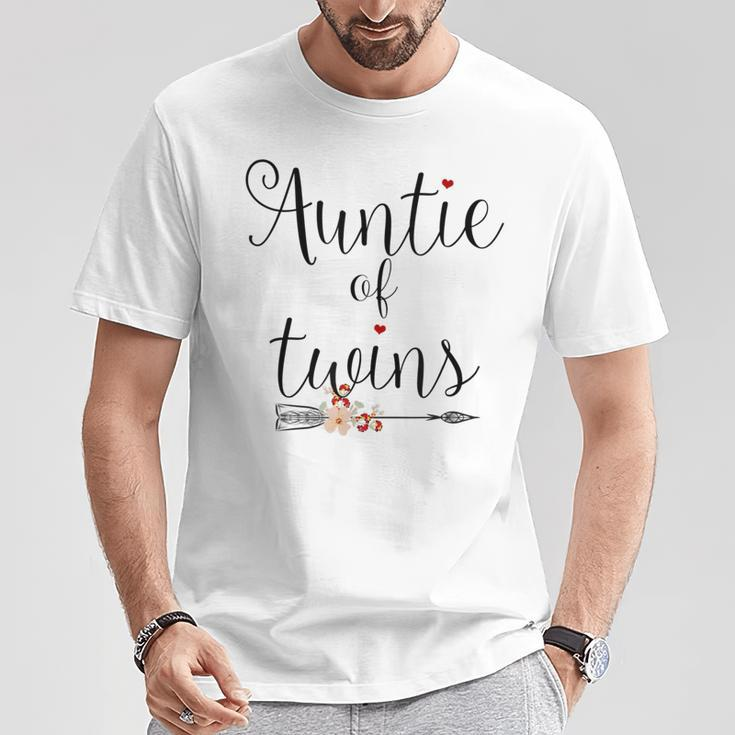 Auntie Of Twins Newborn Baby Reveal Twin Girls Boys T-Shirt Unique Gifts
