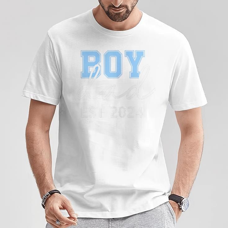 Boy Dad Est 2024 New Daddy Baby Expect First 1St Fathers Day T-Shirt Funny Gifts