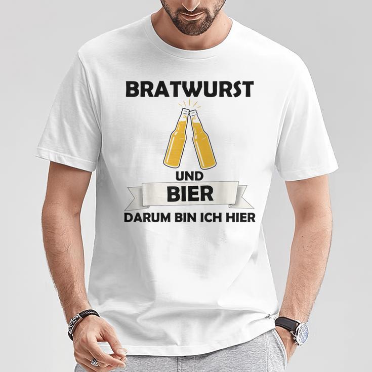 Bratwurst Und Bier Um Um Bin Ich Hier Hier Gray S T-Shirt Lustige Geschenke