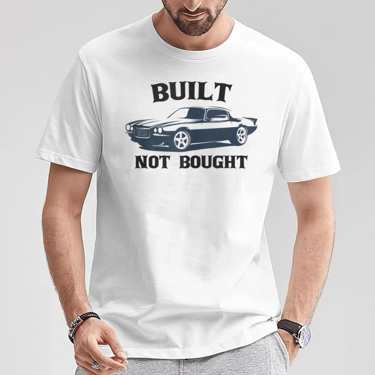 Built-Not-Bought Mechanical Muscle Cars Vintage Graphic Mens T-Shirt Unique Gifts