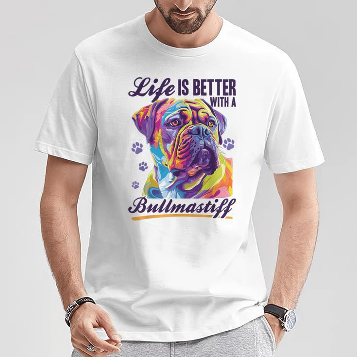 Bullmastiff Hunderasse Das Leben Ist Besser Mit Einem Bullmastiff T-Shirt Lustige Geschenke