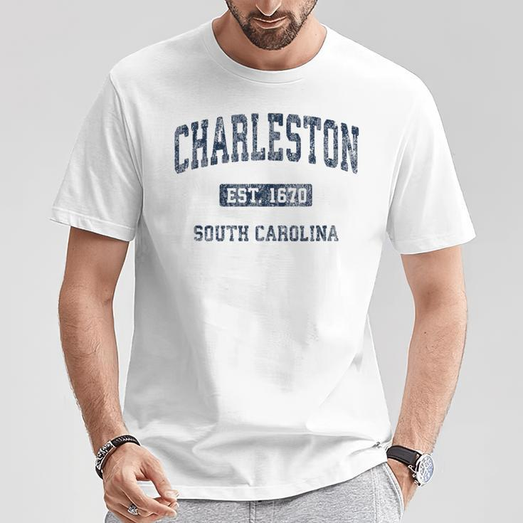 Charleston South Carolina Sc Vintage Athletic Sports T-Shirt Unique Gifts