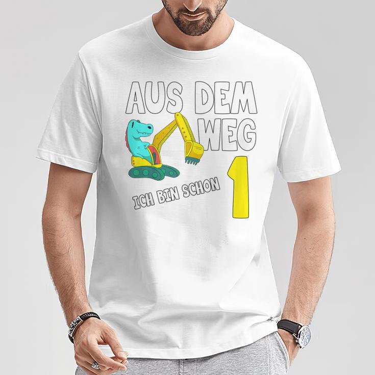 Children's 1St Birthday Ich Bin Schon 1 Jahrjunge Digger Dino T-Shirt Lustige Geschenke