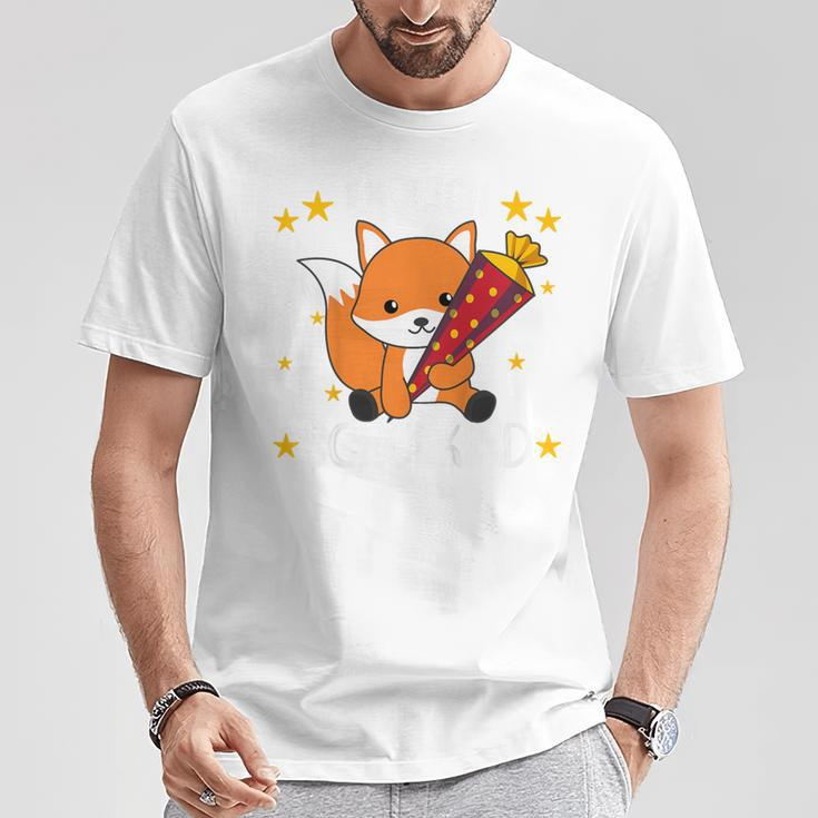Children's Endlich Schulkind Fox School Cone School Cute Fox 80 T-Shirt Lustige Geschenke