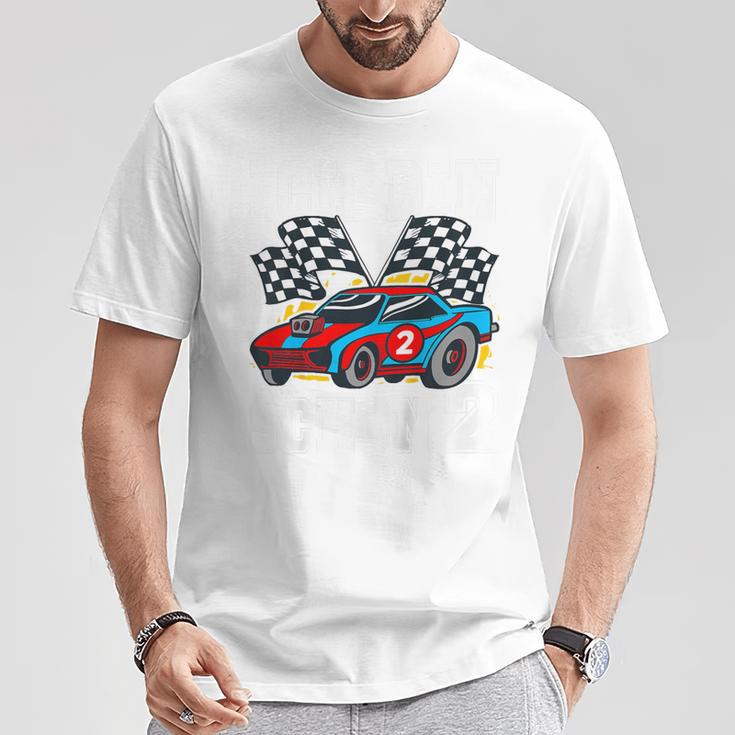 Children's Racing Car Ich Bin 2 Geburtstag 80 T-Shirt Lustige Geschenke