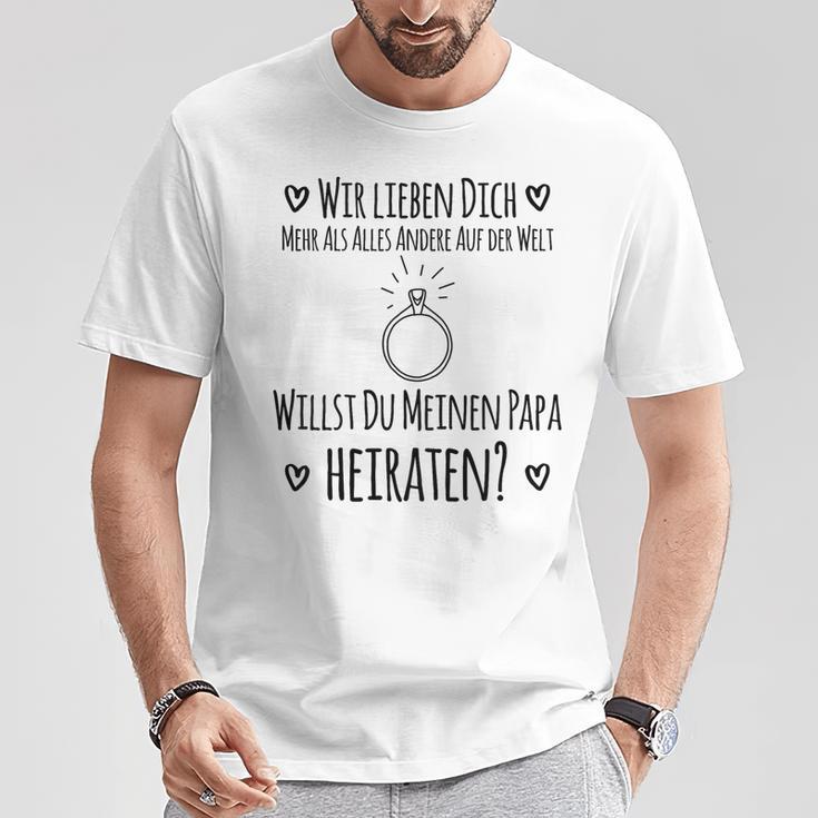 Children's Willst Du Meine Papa Marrate T-Shirt Lustige Geschenke