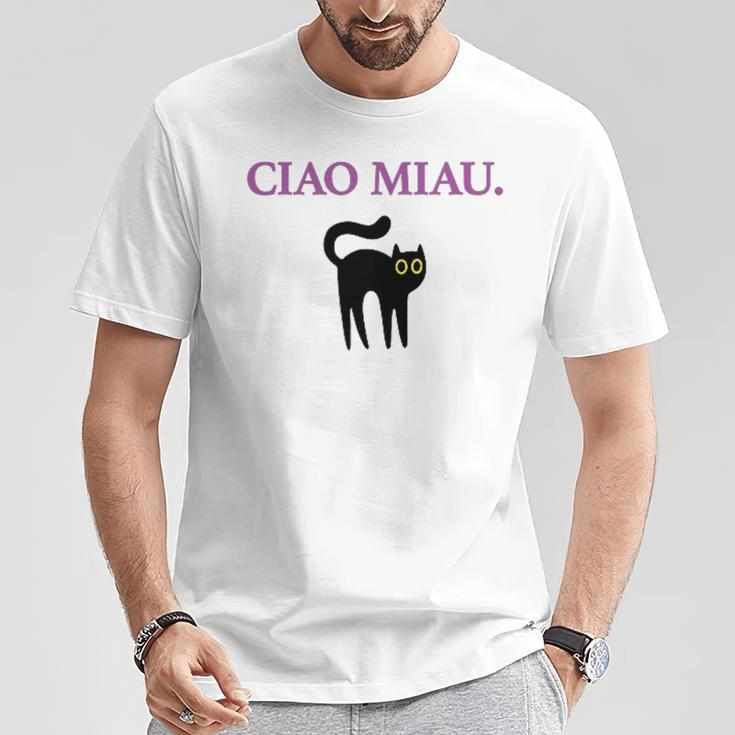 Ciao Miau X Cat Cats Cat Lovers Humour Fun T-Shirt Lustige Geschenke