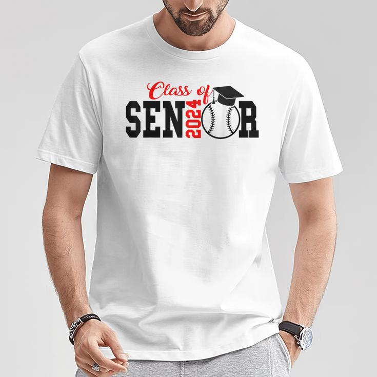 Class Of 2024 Graduation Senior Baseball Player T-Shirt Unique Gifts
