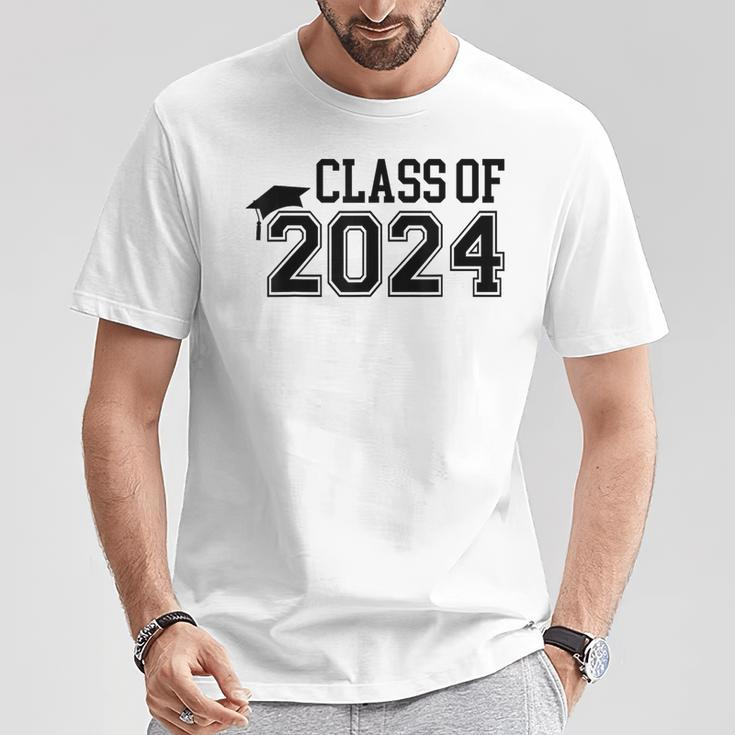 Class Of 2024 High School Senior Graduation Cap Varsity T-Shirt Unique Gifts