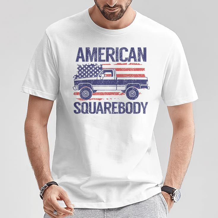 Classic C10 American Square Body Truck Usa Flag T-Shirt Unique Gifts