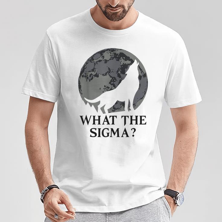 Cool Meme Moon Alpha Wolf What The Sigma T-Shirt Unique Gifts