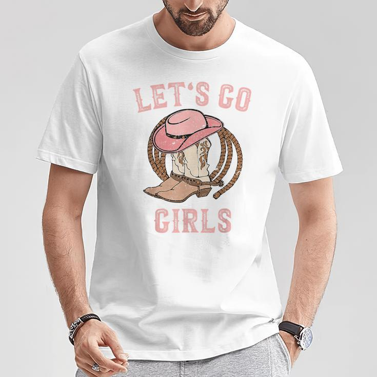 Cowboy Hat Boots Let's Go Girls Western Cowgirls Cowgirl T-Shirt Unique Gifts