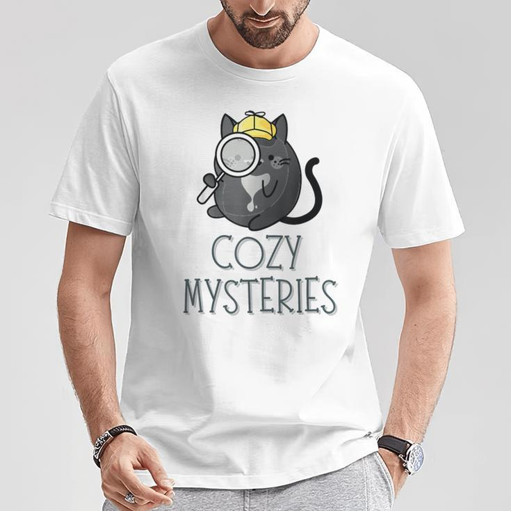Cozy Mysteries Cute Cat Cozy Murder Mystery Cat Detective T-Shirt Unique Gifts