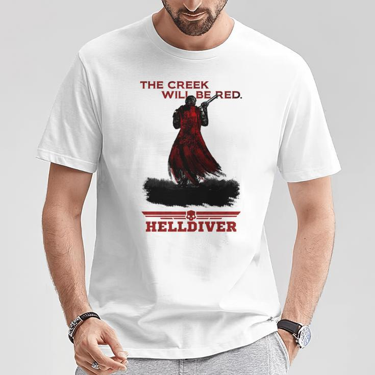 The Creek Will Be Red Game Platform Helldivers Hero T-Shirt Unique Gifts