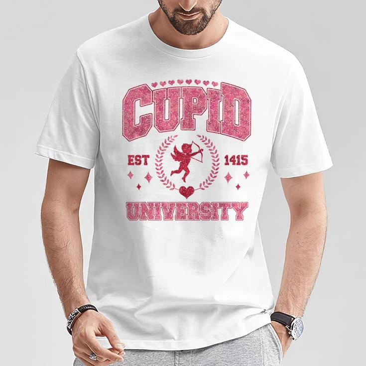 Cupid University Valentine's Day Pink Sweetheart Gf Bf Women T-Shirt Unique Gifts