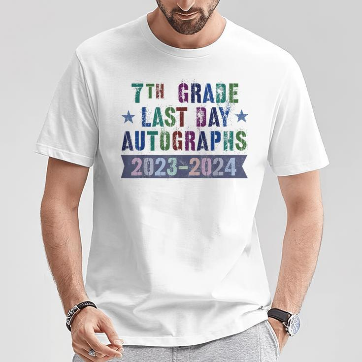 Cute 7Th Grade Last Day School Autographs 2024 Sign My T-Shirt Unique Gifts