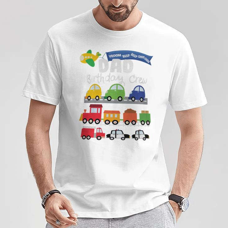Dad Transportation Birthday Airplane Cars Fire Truck Train T-Shirt Unique Gifts