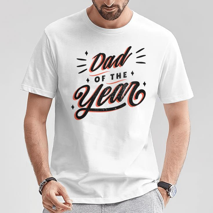 Dad Of The Year Best Father Appreciation Vintage Graphic T-Shirt Unique Gifts