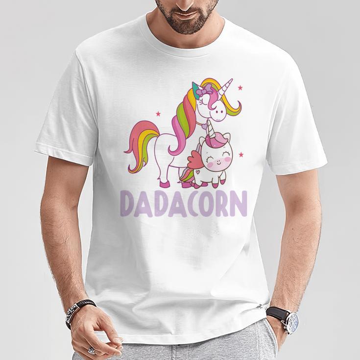 Dadacorn Einhorn Papa Und Baby Weihnachten Papa T-Shirt Lustige Geschenke