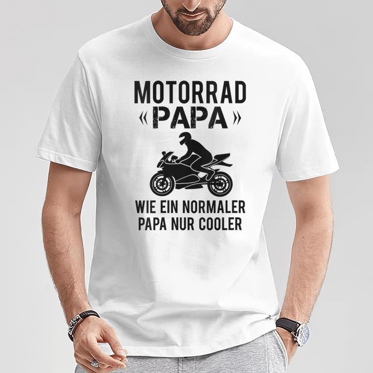 Damen Sportbike Motorradfahrer Spruch Herren Motorrad Papaater Mit-Ausschnitt T-Shirt Lustige Geschenke