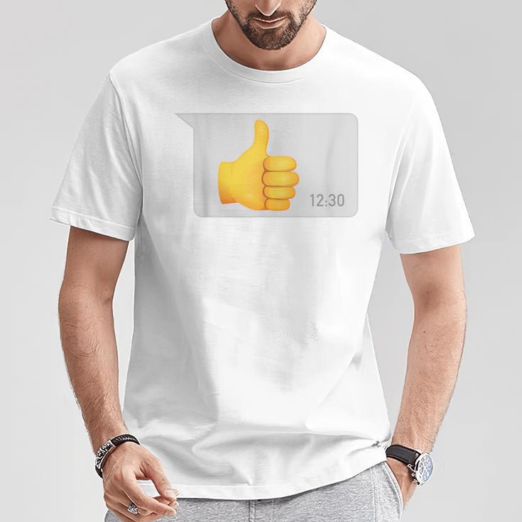 Daumen Hoch X Thumbs Up -Ater Papa Nachricht Dad Message T-Shirt Lustige Geschenke