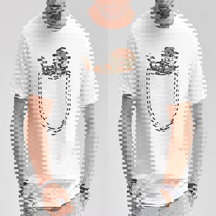 De Nutria De Bolsillo Como Una Nutria Dulce Camiseta unisex Regalos divertidos